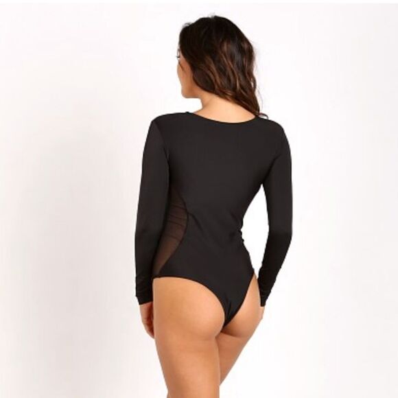 Issa de' Mar Makena Black Mesh Side Zip Front Surf Suit - Picture 2 of 9